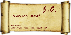 Janovics Ottó névjegykártya